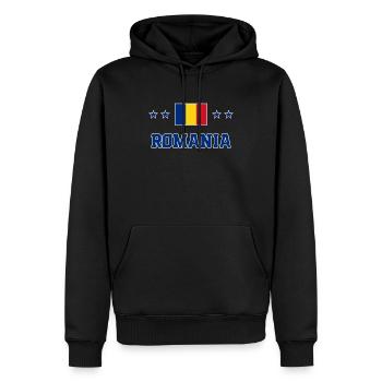 Rumänien - Männer Premium Bio Hoodie - Schwarz - Vorne - Nico (187cm)