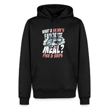 What A Shark's Favorite Meal Fish And Ships - Männer Premium Bio Hoodie - Schwarz - Vorne - Nico (187cm)