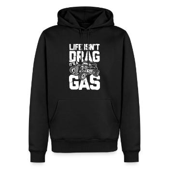 Life Isn't Drag It's A Gas - Männer Premium Bio Hoodie - Schwarz - Vorne - Nico (187cm)