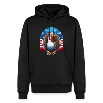 Patriotic USA Turquie Thanksgiving - Sweat à capuche Premium bio Homme - noir - Devant - Nico (187cm)