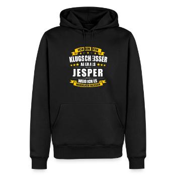 Name Jesper Vorname Klugscheisser Namenstag - Männer Premium Bio Hoodie - Schwarz - Vorne - Nico (187cm)