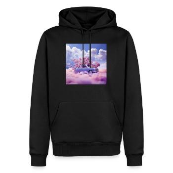 Auto über den Wolken - Männer Premium Bio Hoodie - Schwarz - Vorne - Nico (187cm)
