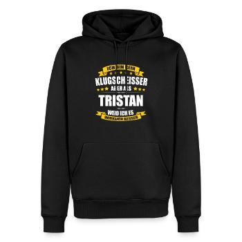 Name Tristan Vorname Klugscheisser Namenstag - Männer Premium Bio Hoodie - Schwarz - Vorne - Nico (187cm)