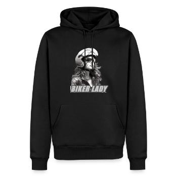 Motorradfahrerin Motorrad für eine - Männer Premium Bio Hoodie - Schwarz - Vorne - Nico (187cm)