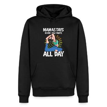 Mamastays In Her Yoga Pants All Day - Männer Premium Bio Hoodie - Schwarz - Vorne - Nico (187cm)
