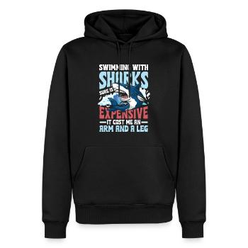 Swimming With Sharks - Männer Premium Bio Hoodie - Schwarz - Vorne - Nico (187cm)