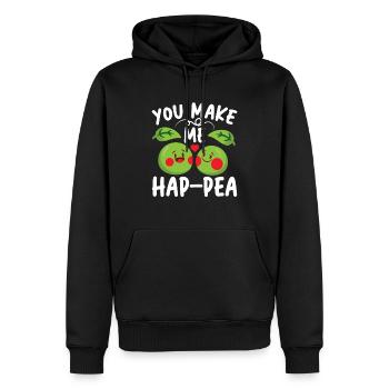 You Make Me Hap-pea - Männer Premium Bio Hoodie - Schwarz - Vorne - Nico (187cm)