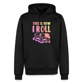 skater inline - Männer Premium Bio Hoodie - Schwarz - Vorne - Nico (187cm)