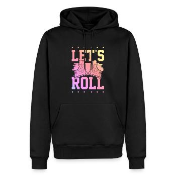 skate lets roll - Men’s Premium Organic Hoodie - black - Front - Nico (187cm)
