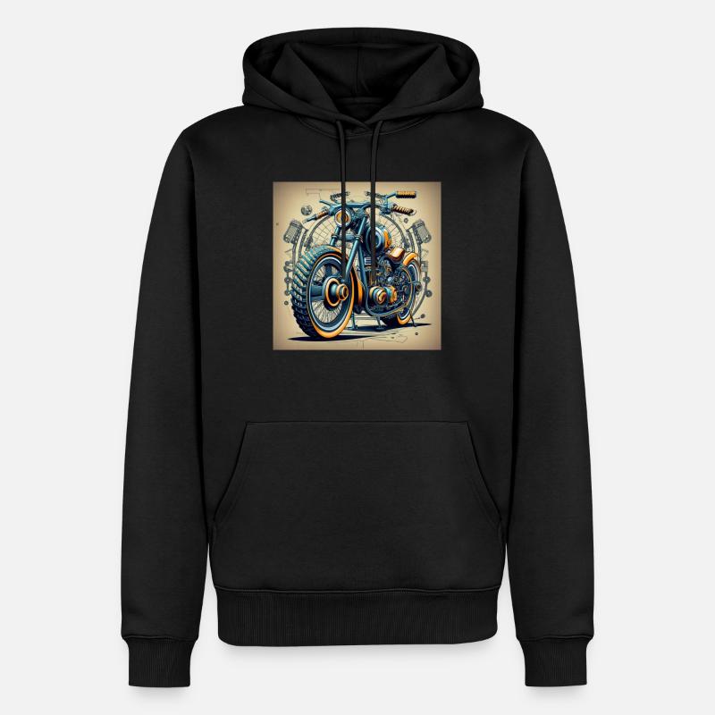 moteur - Sweat à capuche Premium bio Homme - noir