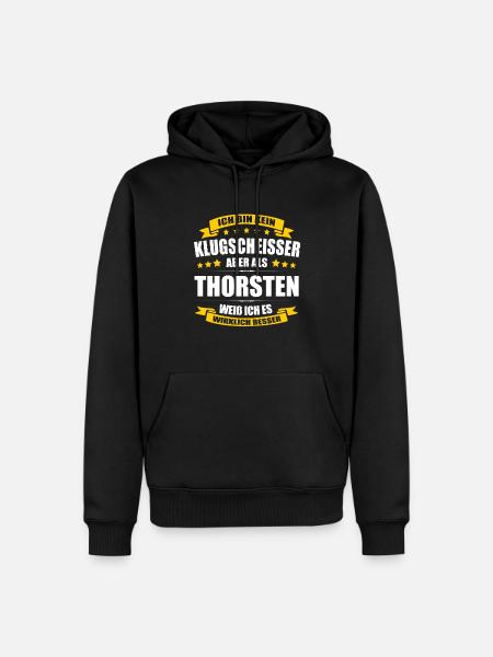 Name Thorsten Vorname Klugscheisser Namenstag - Männer Premium Bio Hoodie - Schwarz