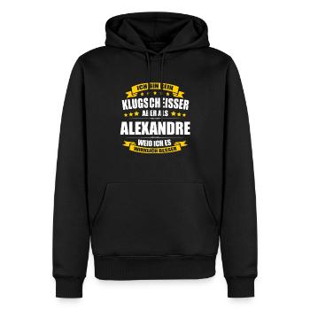 Name Alexandre Vorname Klugscheisser Namenstag - Männer Premium Bio Hoodie - Schwarz - Vorne - Nico (187cm)