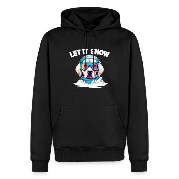 Hund mit Skibrille Schnee Schneefall für eine - Männer Premium Bio Hoodie - Schwarz - Vorne - Nico (187cm)
