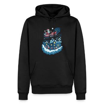L’art moderne rencontre le Père Noël de Noël - Sweat à capuche Premium bio Homme - noir - Devant - Nico (187cm)