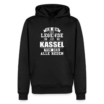 Stadt Kassel Deutschland Legende Spruch - Männer Premium Bio Hoodie - Schwarz - Vorne - Nico (187cm)