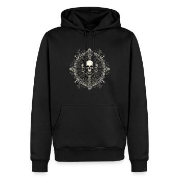 Gothik Okkult Rabe Gotik Schwarze Szene Wicca - Männer Premium Bio Hoodie - Schwarz - Vorne - Nico (187cm)