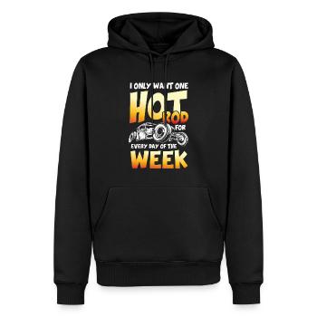 I Only Want One Hot Rod For Every Day Of The Week - Männer Premium Bio Hoodie - Schwarz - Vorne - Nico (187cm)