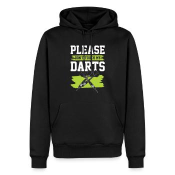 dart lustiger spruch - Männer Premium Bio Hoodie - Schwarz - Vorne - Nico (187cm)