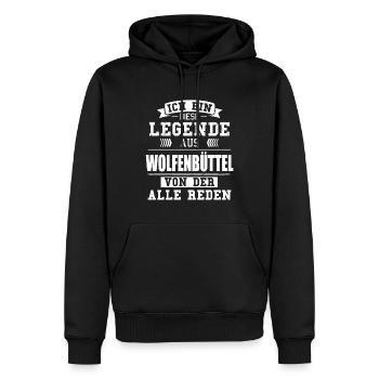 Stadt Wolfenbüttel Deutschland Legende Spruch - Männer Premium Bio Hoodie - Schwarz - Vorne - Nico (187cm)