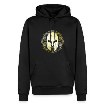 Casque Spartan Symbole Or Fighter Gym - Sweat à capuche Premium bio Homme - noir - Devant - Nico (187cm)
