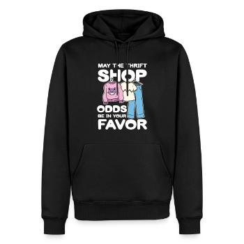 May The Thrift Shop Odds Be In Your Favor für - Männer Premium Bio Hoodie - Schwarz - Vorne - Nico (187cm)