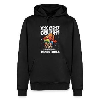 The Mushroom Buy A Coach He Prefers Toadstools - Männer Premium Bio Hoodie - Schwarz - Vorne - Nico (187cm)