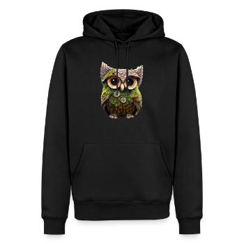 Hibou des bois - Sweat à capuche Premium bio Homme - noir - Devant - Nico (187cm)