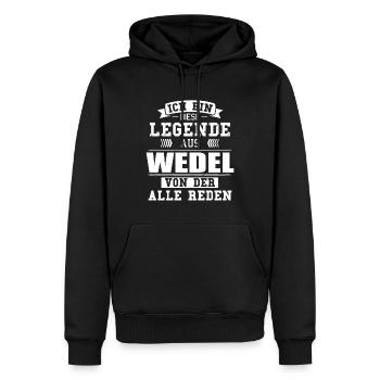 Stadt Wedel Deutschland Legende Spruch - Männer Premium Bio Hoodie - Schwarz - Vorne - Nico (187cm)