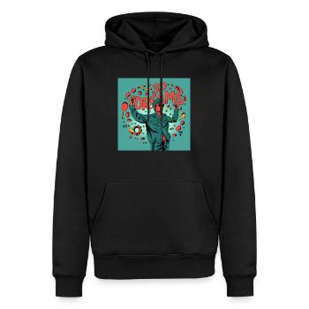 3D Dreams - Männer Premium Bio Hoodie - Schwarz - Vorne - Nico (187cm)