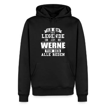 Stadt Werne Deutschland Legende Spruch - Männer Premium Bio Hoodie - Schwarz - Vorne - Nico (187cm)