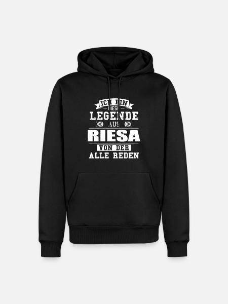 Stadt Riesa Deutschland Legende Spruch - Männer Premium Bio Hoodie - Schwarz