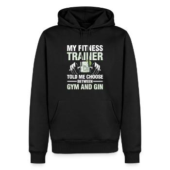 Fitness Trainer Gym And Gin Calisthenics - Männer Premium Bio Hoodie - Schwarz - Vorne - Nico (187cm)