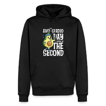 Avo-Cardio Day Avocada Calisthenics für Männer - Männer Premium Bio Hoodie - Schwarz - Vorne - Nico (187cm)