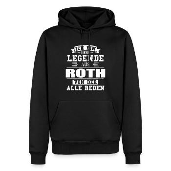 Stadt Roth Deutschland Legende Spruch - Männer Premium Bio Hoodie - Schwarz - Vorne - Nico (187cm)
