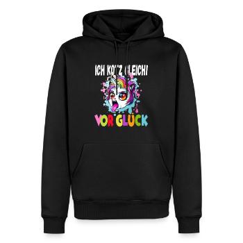 Ich Kotz Gleich Vor Glück - Männer Premium Bio Hoodie - Schwarz - Vorne - Nico (187cm)