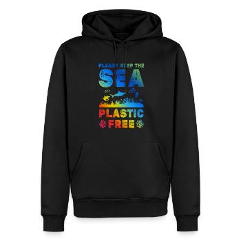 plastik save the ocean - Männer Premium Bio Hoodie - Schwarz - Vorne - Nico (187cm)