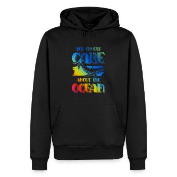 save the ocean spruch - Männer Premium Bio Hoodie - Schwarz - Vorne - Nico (187cm)