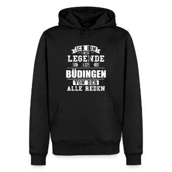 Stadt Büdingen Deutschland Legende Spruch - Männer Premium Bio Hoodie - Schwarz - Vorne - Nico (187cm)