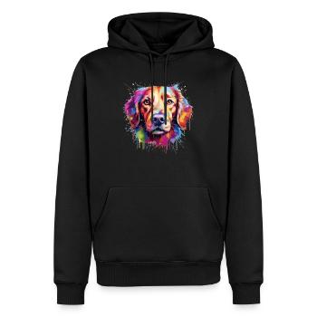bunter Golden Retriever - Männer Premium Bio Hoodie - Schwarz - Vorne - Nico (187cm)