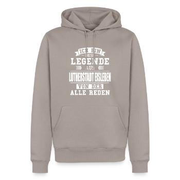 Stadt Lutherstadt Eisleben Deutschland Legende - Männer Premium Bio Hoodie - Taupe - Vorne - Nico (187cm)