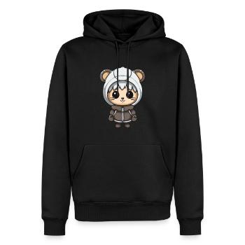 Mouse Winter Comic Cute - Men’s Premium Organic Hoodie - black - Front - Nico (187cm)