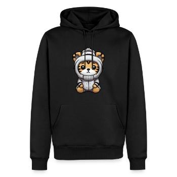 Tiger Winter Comic Niedlich - Männer Premium Bio Hoodie - Schwarz - Vorne - Nico (187cm)