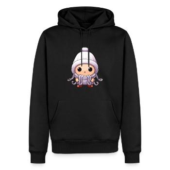Oktopus Winter Krake Comic Niedlich - Männer Premium Bio Hoodie - Schwarz - Vorne - Nico (187cm)