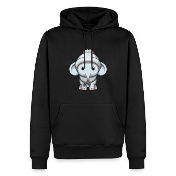 Elefant Winter Comic Niedlich - Männer Premium Bio Hoodie - Schwarz - Vorne - Nico (187cm)