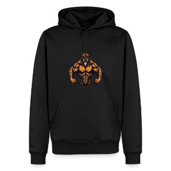 Muscles du chien Fitness Musculation - Sweat à capuche Premium bio Homme - noir - Devant - Nico (187cm)