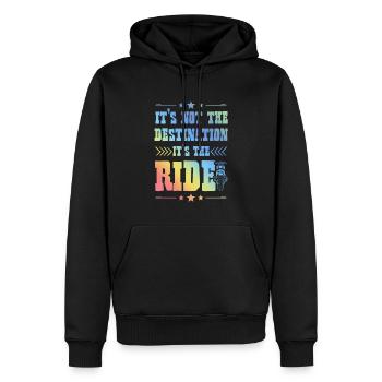 Motorrad Ziel Spruch - Männer Premium Bio Hoodie - Schwarz - Vorne - Nico (187cm)