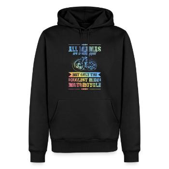 Meilleure moto de maman - Sweat à capuche Premium bio Homme - noir - Devant - Nico (187cm)