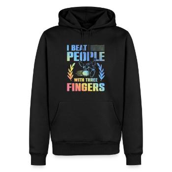 Dicton amusant de bowling - Sweat à capuche Premium bio Homme - noir - Devant - Nico (187cm)