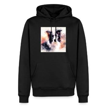 Amour Border Collie - Sweat à capuche Premium bio Homme - noir - Devant - Nico (187cm)