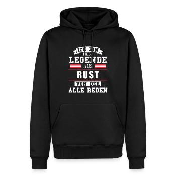 Stadt Rust Österreich Legende Spruch - Männer Premium Bio Hoodie - Schwarz - Vorne - Nico (187cm)